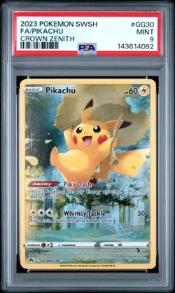 PSA MINT 9: 2023 Pokemon Sword & Shield Crown Zenith GG30 FA/Pikachu - Image 1