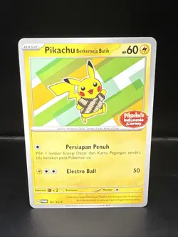 Pokemon Pikachu Berkemeja Batik 101/SV-P Stamped Indonesia Journey Promo A - Image 1