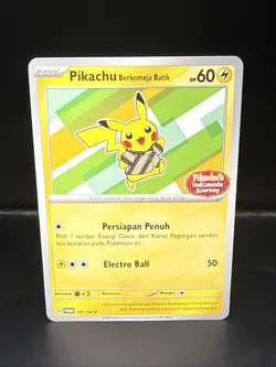 Pokemon Pikachu Berkemeja Batik 101/SV-P Stamped Indonesia Journey Promo A - Image 2