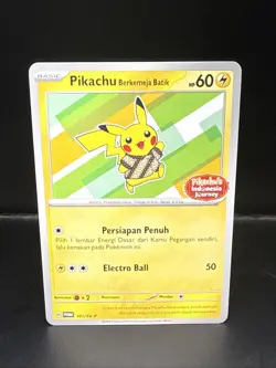 Pokemon Pikachu Berkemeja Batik 101/SV-P Stamped Indonesia Journey Promo A - Image 3