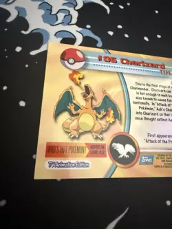 2000 Pokemon Topps Series 1 Charizard #06 - Basic Chrome - NM - Image 4