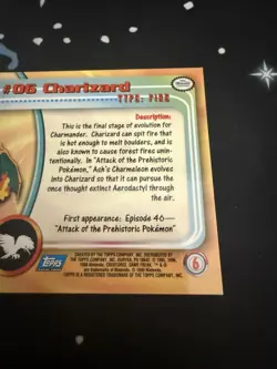 2000 Pokemon Topps Series 1 Charizard #06 - Basic Chrome - NM - Image 5