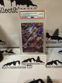 2022 Pokemon SWSH BSP Pokemon go ETB #229 Mewtwo V Fa PSA 10 GEM MINT - Image 1