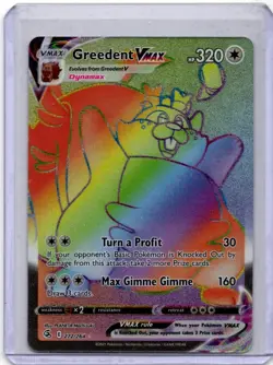 Pokemon Greedent VMAX 272/264 Secret Rare Fusion Strike NM - Image 1