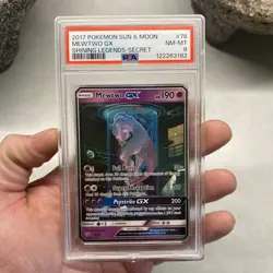 2017 POKEMON SUN & MOON SHINING LEGENDS SECRET #78 MEWTWO GX PSA 8 - Image 1