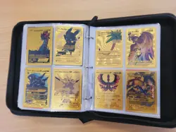 Pokemon Card Collection Binder – V, VMAX, GX, EX, Gold Cards + Folder – Job Lot - Image 1