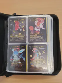 Pokemon Card Collection Binder – V, VMAX, GX, EX, Gold Cards + Folder – Job Lot - Image 2