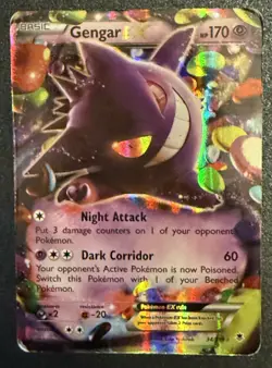 Pokemon-Gengar EX, #34/119, Ultra Rare Holo Full Art Card (moderately played) - Image 4