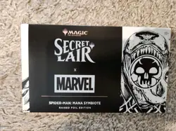 MTG Secret Lair Marvel Spider-Man: Mana Symbiote Sealed Raised Foil SLD In Hand - Image 1