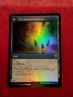 MTG Barkchannel Pathway / Tidechannel Pathway FOIL 251/285 Kaldheim Unplyd Mint+ - Image 2