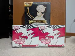 2x White Flare ETB Elite Trainer Box & 1x Mega Evolution ETB - 3 box lot -SEALED - Image 1