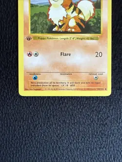 💥 GROWLITHE 1st Edition Shadowless Base Set 1999 Pokemon TCG Non Holo # 28/102 - Image 3