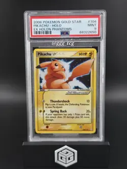 2006 POKEMON EX HOLON PHANTOMS GOLD STAR #104 PIKACHU-HOLO PSA 9 - Image 1
