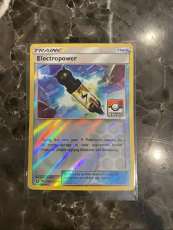 Pokemon League Stamp Card Electropower 172a/214 Rev. Holo Lost Thunder - Image 1