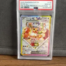 Pokemon Prismatic Evolutions Super-Premium Collection #174 Eevee EX, PSA 10 - Image 1