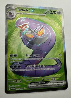 2023 Pokemon TCG Arbok ex Full Art 185/165 MEW 151 Near Mint+ - Image 2