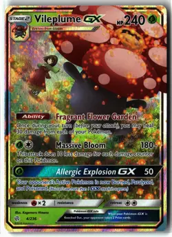 Vileplume GX ⭐ 4/236 Holo Rare GX Cosmic Eclipse 2019 Pokemon NM - Image 1