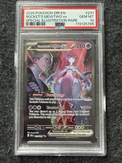 Pokemon TCG Team Rockets Mewtwo EX Destined Rivals 231/182 PSA 10 - Image 1