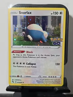 Snorlax 055/078 Pokemon GO Stamped Cosmos Holo Rare Pokemon 2022 - Image 1