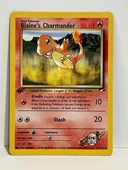 Vintage 2000 Pokemon TCG Gym Heroes BLAINE'S CHARMANDER 1st Edition 61/132 LP - Image 1