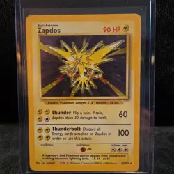 Pokemon Zapdos Base Set Holo Rare 16/102 90 HP Wizards of the Coast - Image 1