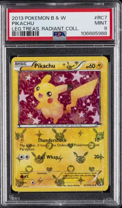 2013 POKEMON B&W LEGEND TREASURES RADIANT COLL #RC7 PIKACHU PSA 9 - Image 1