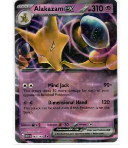 Pokemon TCG Alakazam ex 065/165 SV: Scarlet & Violet 151 Double Rare Near Mint - Image 1