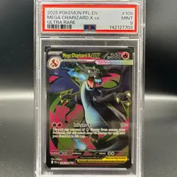 2025 POKEMON PFL EN-PHANTASMAL FLAMES ULTRA RARE #109 MEGA CHARIZARD X EX PSA 9 - Image 1