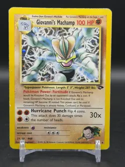 Giovanni's Machamp Holo Rare Unlimited Gym Challenge 6/132 Pokemon English HP - Image 1