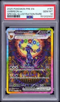 2025 POKEMON PRE EN-PRISMATIC EVOLUTIONS #161 UMBREON EX PSA 10 - Image 1