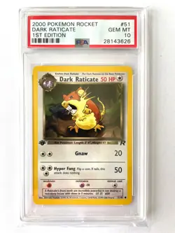 2000 Pokemon Rocket Dark Raticate 1st Edition - PSA Gem Mint 10 - #51 - Image 1