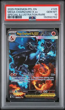 Pokemon 2025 Mega Charizard X EX 125 Phantasmal Flames SIR GEM MINT PSA 10 - Image 1