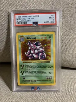 Pokemon Nidoking Base Set Shadowless Holo Rare #11 PSA 9 Mint - Image 1