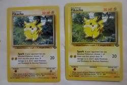 2 Pokemon PIKACHU 1st Edition Jungle 60/64 Common Vintage 1999 Red Cheek Nice - Image 1