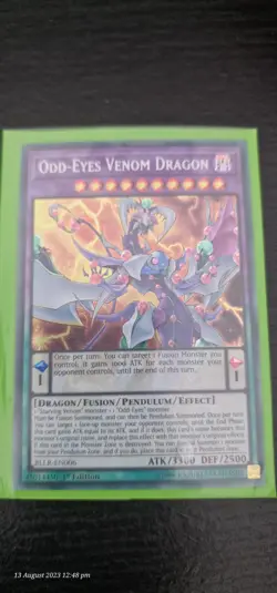 YUGIOH ODD EYES VENOM DRAGON SECRET RARE BLLR-EN006 1ST EDITION - Image 2