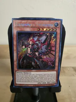 Yu-Gi-Oh! Fiendsmith Engraver RA04-EN049 Secret Rare 1st Ed. - Image 1