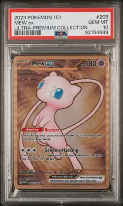 PSA 10 Mew EX 205 Metal Pokemon 151 Ultra Premium Collection 2023 - Image 1