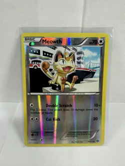 Pokemon Meowth 80/99 Black & White Mirror Reverse Holo - Image 1