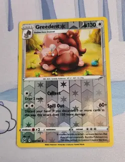 Pokemon TCG Reverse Holo Rare Greedent 151/196 EXTRA THICK INK ERROR - Image 1
