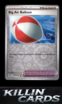 Reverse Holofoil Big Air Balloon 155/165 Pokemon Uncommon SV: Scarlet & Violet 1 - Image 1
