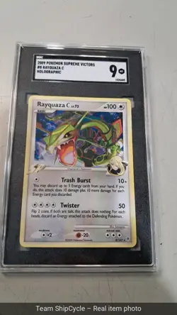 2009 POKEMON SUPREME VICTORS 8 RAYQUAZA C LV73 SGC 9 PSA 9 BCCG MT G2U - Image 4