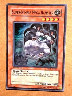 yugioh Super-Nimble Mega Hamster ABPF-EN083 1st Ed Super rare Near Mint - Image 1