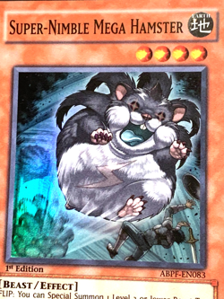 yugioh Super-Nimble Mega Hamster ABPF-EN083 1st Ed Super rare Near Mint - Image 2