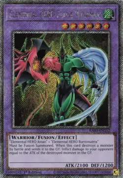 Yugioh Elemental HERO Flame Wingman RA03-EN152 - Platinum Secret Rare - Image 1