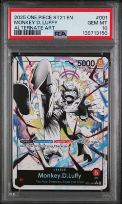 2025 ONE PIECE STARTER DECK ST21-EX GEAR 5 #001 MONKEY D. LUFFY PSA 10 - Image 1