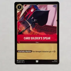 Card Soldier's Spear 134/204 Disney Lorcana Azurite Sea Regular Uncommon Card NM - Image 1