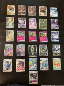 Lot of 26 Pokemon TCG cards including Gold Rare, Full Art, (IR), AR, EX cards - Image 1