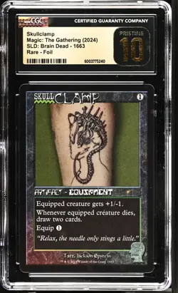 SKULLCLAMP Secret Lair Foil Brain Dead CGC 10 Pristine MTG [Nostalgium] - Image 1