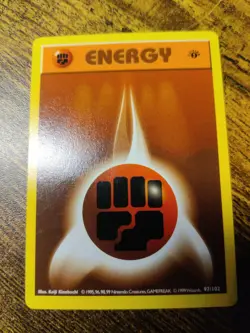 Pokemon TCG Fighting Energy Base Set 1st Edition Shadowless Card 97/102 NM + - Image 1