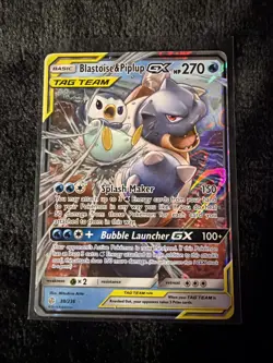Pokemon TCG Blastoise & Piplup GX Tag Team Cosmic Eclipse 38/236 - Image 1